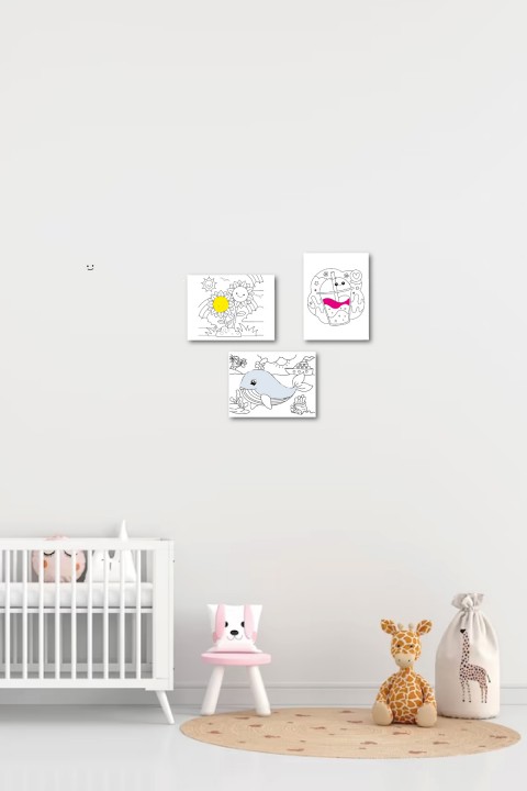 Çocuklar için 13,5 x 18 Cm 3'lü Ahşap Tablo Boyama Seti Çocuklar için 13,5 x 18 Cm 3'lü Ahşap Tablo Boyama Seti