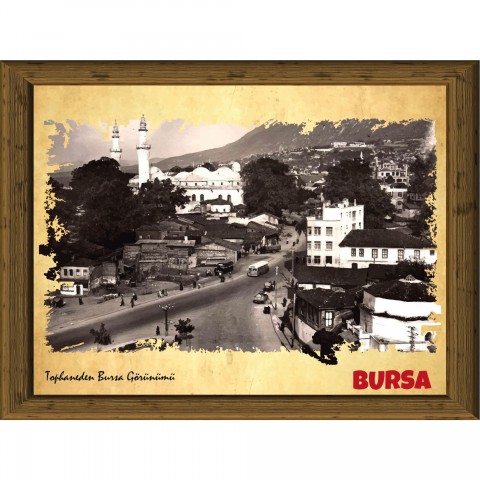 Eski Bursa 13,5x18 cm Çerçeve Görünümlü 5'li Ahşap Tablo Seti, Siyah Beyaz Tablo Eski Bursa 13,5x18 cm Çerçeve Görünümlü 5'li Ahşap Tablo Seti, Siyah Beyaz Tablo
