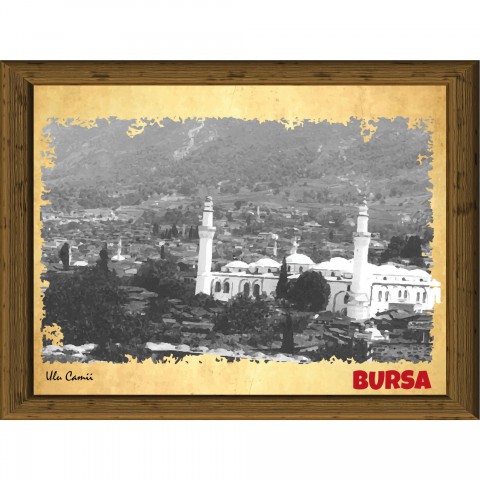 Eski Bursa 13,5x18 cm Çerçeve Görünümlü 5'li Ahşap Tablo Seti, Siyah Beyaz Tablo Eski Bursa 13,5x18 cm Çerçeve Görünümlü 5'li Ahşap Tablo Seti, Siyah Beyaz Tablo