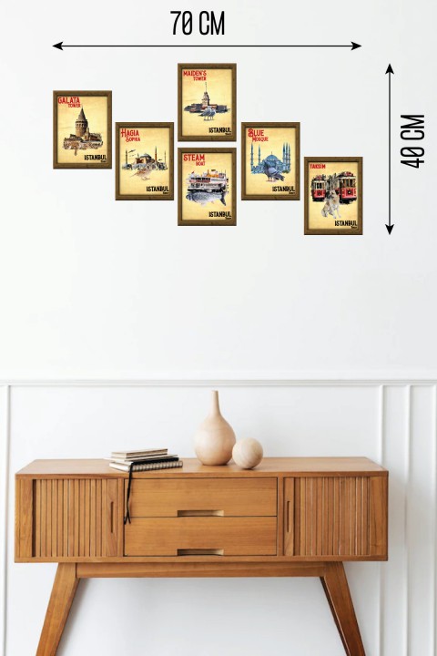 İstanbul Serisi 13,5 x 18 cm Çerçeve Görünümlü 5'li Ahşap Özel Tasarım Tablo Seti İstanbul Serisi 13,5 x 18 cm Çerçeve Görünümlü 5'li Ahşap Özel Tasarım Tablo Seti