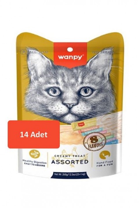 Karışık 8 Lezzetli Krema Kedi Ödülü 14 gr * 14 Adet