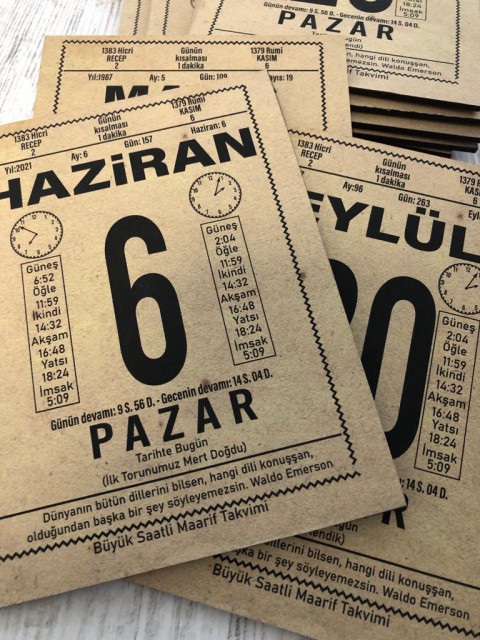 Kişiye Özel 13,5x18 cm Ahşap Özel Günler Takvim Yaprağı Tablo, Sevgililer Günü Hediyesi