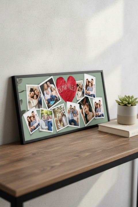 Kişiye Özel Aile Fotoğraf Kolaj Tablosu – İsimli Anı Tablosu | Dekoratif Duvar Tablosu