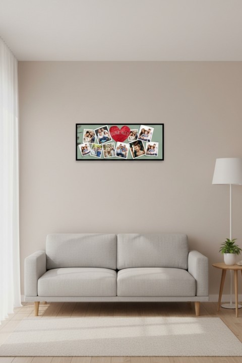 Kişiye Özel Aile Fotoğraf Kolaj Tablosu – İsimli Anı Tablosu | Dekoratif Duvar Tablosu
