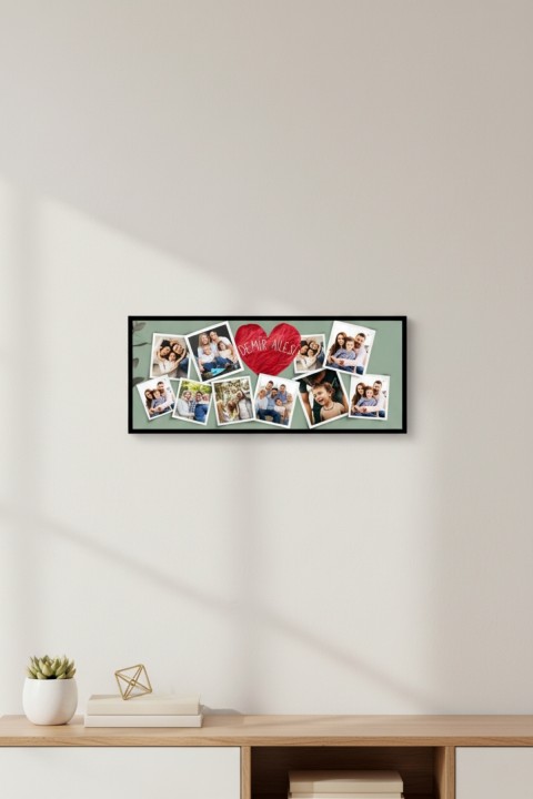 Kişiye Özel Aile Fotoğraf Kolaj Tablosu – İsimli Anı Tablosu | Dekoratif Duvar Tablosu