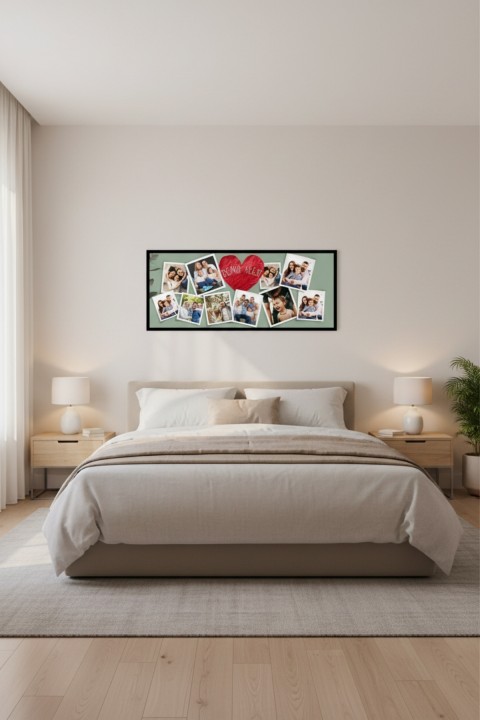 Kişiye Özel Aile Fotoğraf Kolaj Tablosu – İsimli Anı Tablosu | Dekoratif Duvar Tablosu