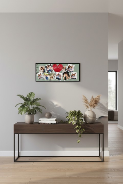 Kişiye Özel Aile Fotoğraf Kolaj Tablosu – İsimli Anı Tablosu | Dekoratif Duvar Tablosu