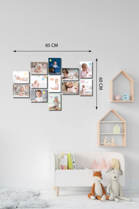 Kişiye Özel Bebeğimin ilk 12 Ayı 13,5 x 18 Cm 12'li Ahşap Tablo Seti Kişiye Özel Bebeğimin ilk 12 Ayı 13,5 x 18 Cm 12'li Ahşap Tablo Seti