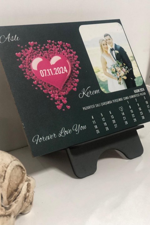 Kişiye Özel Fotoğraflı Evlilik Yıldönümü Takvimi - 13,5x18 cm Anma Takvimi, Sevgililer Günü Hediyesi