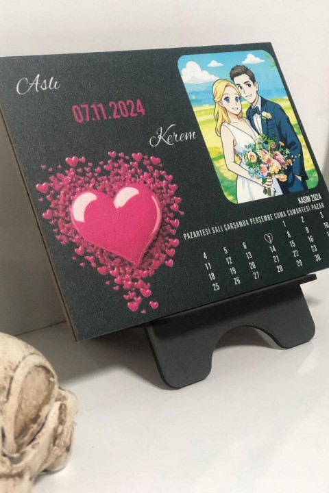 Kişiye Özel Fotoğraflı Evlilik Yıldönümü Takvimi - 13,5x18 cm Anma Takvimi, Sevgililer Günü Hediyesi