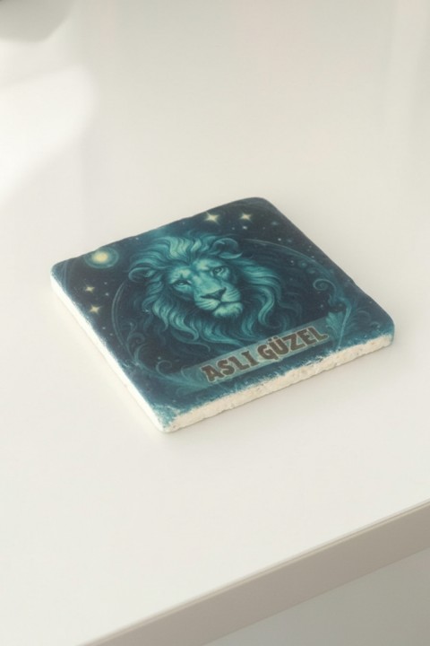 Kişiye Özel Mermer Bardak Altlığı | Burcunuza Özel Baskı | Doğum Günü Hediyesi