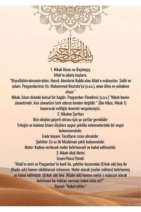 Kişiye Özel Nikah Akdi Cüzdanı
