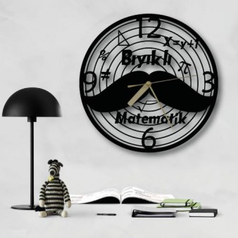 Bıyıklı Matematik Özel Tasarım Duvar Saati