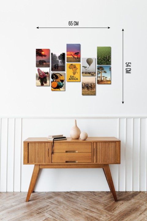 Time in Africa 13,5 x 18 Cm 10'lu Ahşap Tablo Seti Time in Africa 13,5 x 18 Cm 10'lu Ahşap Tablo Seti