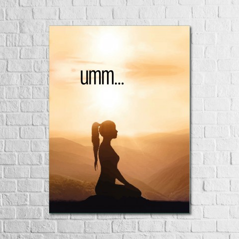 Ummm 13,5x18 cm Ahşap Tablo, Yoga Tablo