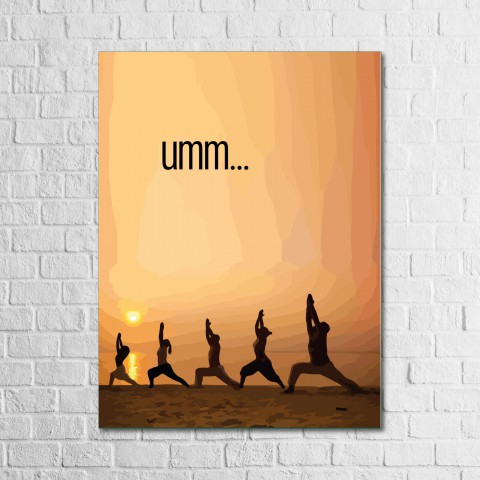 Ummm 13,5x18 cm Ahşap Tablo, Yoga Tablo