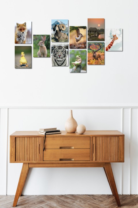 Wild Life 13,5 x 18 Cm 10'lu Ahşap Tablo Seti Wild Life 13,5 x 18 Cm 10'lu Ahşap Tablo Seti