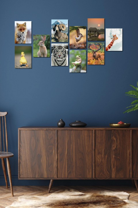 Wild Life 13,5 x 18 Cm 10'lu Ahşap Tablo Seti Wild Life 13,5 x 18 Cm 10'lu Ahşap Tablo Seti