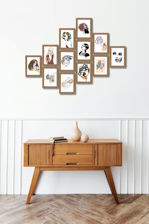 Women Look Women Style 13,5 x 18 Cm Çerçeve Görünümlü 12'li Ahşap Tablo Seti Women Look Women Style 13,5 x 18 Cm Çerçeve Görünümlü 12'li Ahşap Tablo Seti