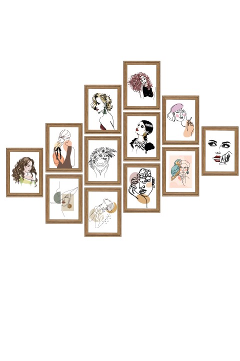 Women Look Women Style 13,5 x 18 Cm Çerçeve Görünümlü 12'li Ahşap Tablo Seti Women Look Women Style 13,5 x 18 Cm Çerçeve Görünümlü 12'li Ahşap Tablo Seti