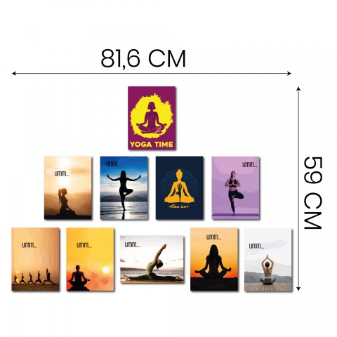 Yoga Serisi 81,6 x 59 Cm 10'lu Ahşap Tablo Seti, Yoga Tablo Yoga Serisi 81,6 x 59 Cm 10'lu Ahşap Tablo Seti, Yoga Tablo
