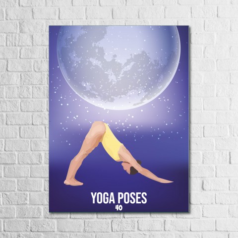 Yoga Serisi Yoga Poses-40 13,5x18 cm Ahşap Tablo, Yoga Tablo