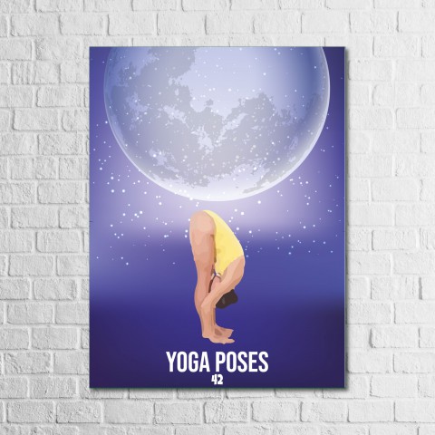 Yoga Serisi Yoga Poses-42 13,5x18 cm Ahşap Tablo, Yoga Tablo